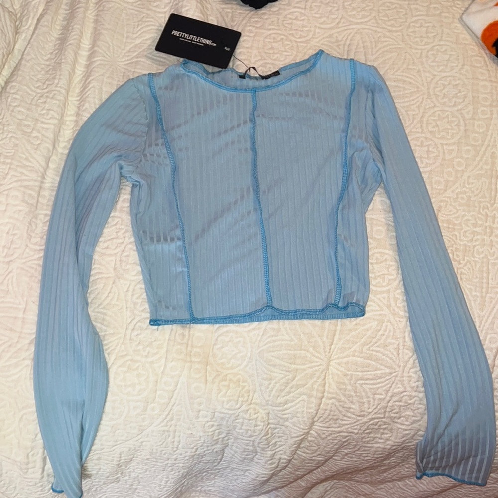 PRETTY LITTLE THING Blue Long Sleeve Top